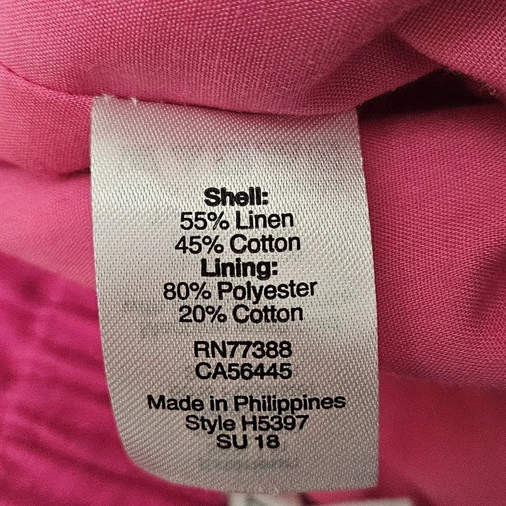 J.CREW Womens Size 4‎ Scalloped Sidewalk Skirt Pink Pull-On Linen Blend Stretch
